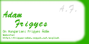 adam frigyes business card